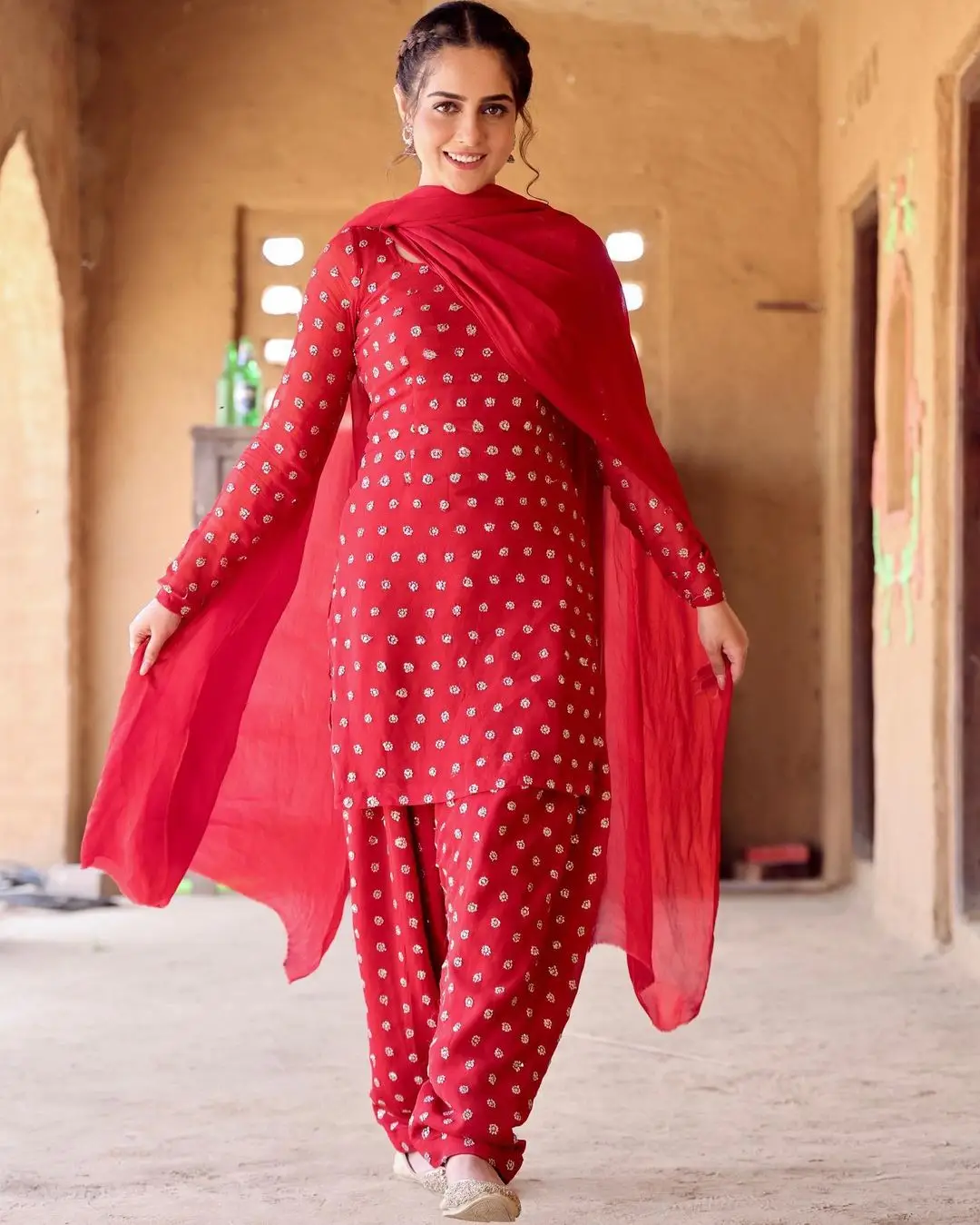 Malvi Malhotra Photoshoot In Red Gown